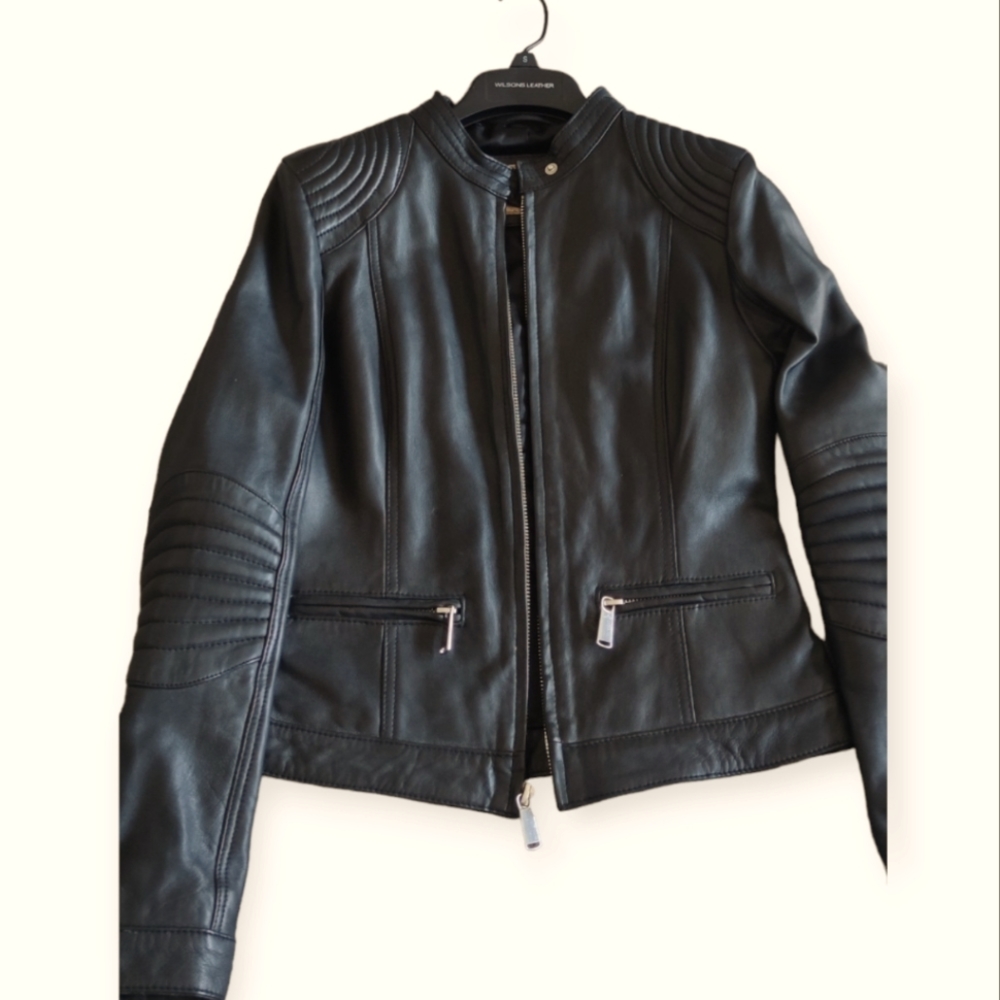 Women's Wilsons Leather Moto Jacket Size Small
